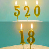 Gold Number Candles