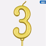 Gold Number Candles