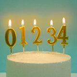 Gold Number Candles